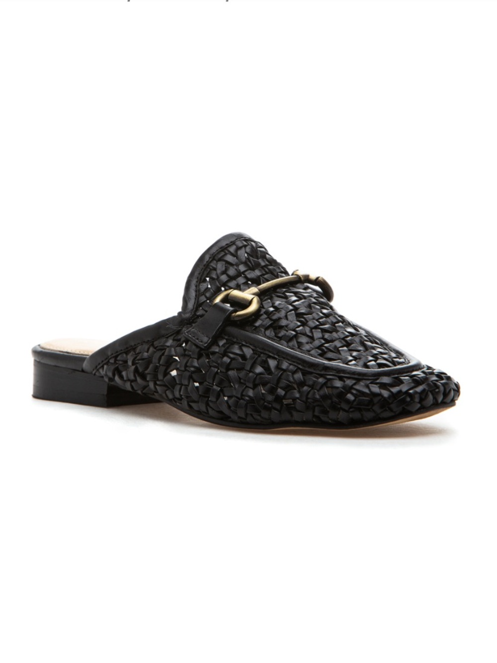 Diba True Mule in Black Woven Leather
